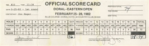Payne Stewart 1982 Signed Match Used Scorecard from Doral-Eastern Open (Rookie Year)
